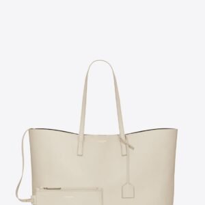 White Calf Leather Tote Shoulder Bag