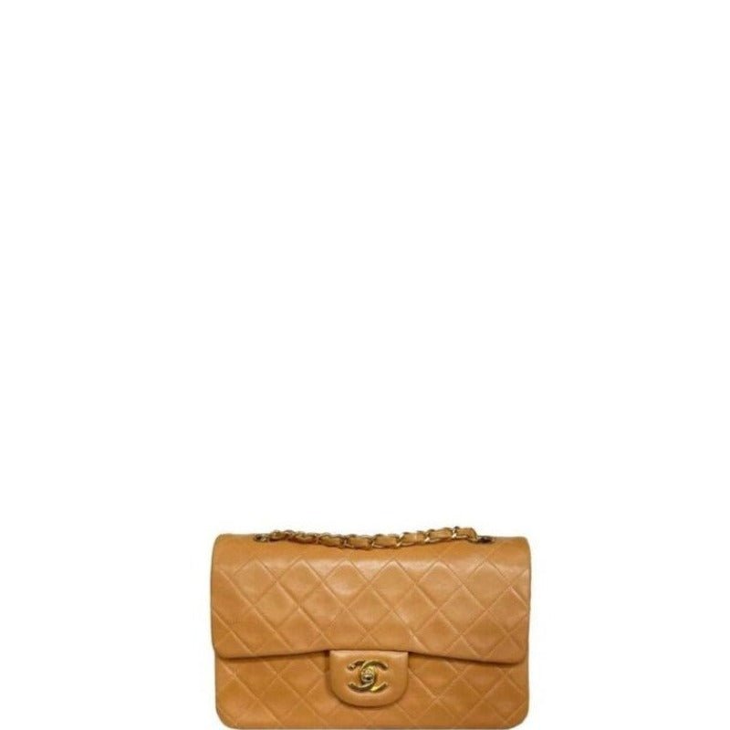 ZENVIA - Lambskin Classic Double Flap Bag Camel