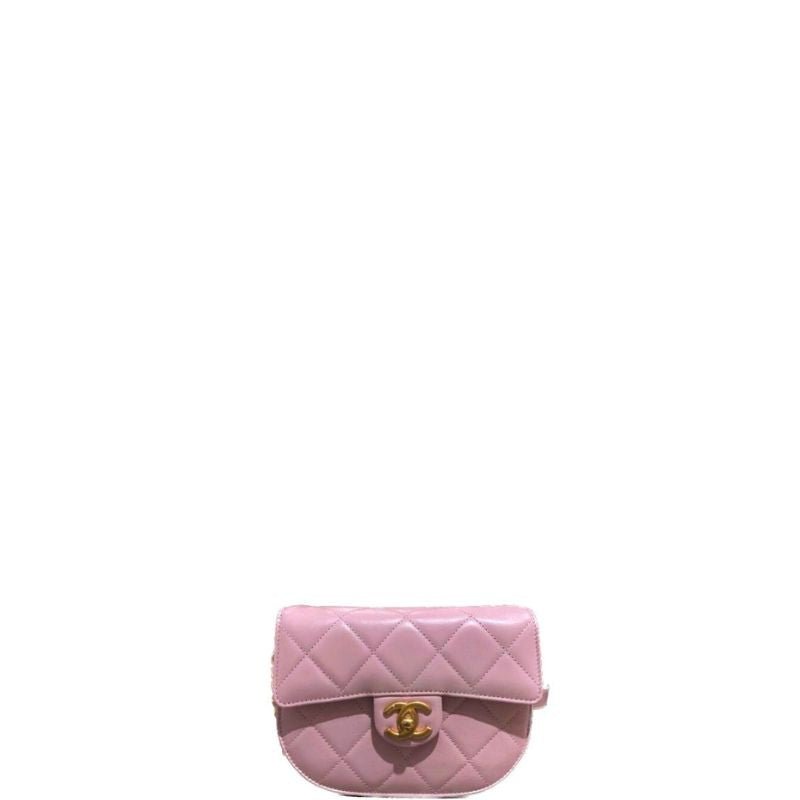 ZENVIA - Round Messanger Chain Bag Pink