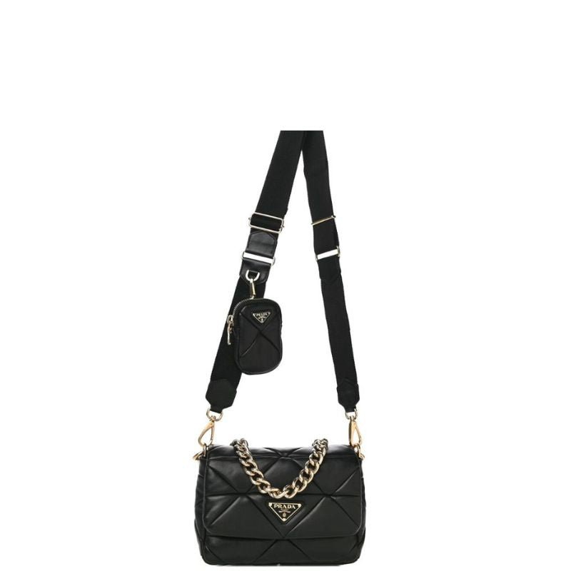 ZENVIA - Nappa Quilted Shoulder Bag Black