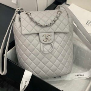 ZENVIA - Lambskin Vintage Backpack Gray Silver