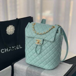 ZENVIA - Lambskin Vintage Backpack Blue Gold