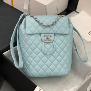 ZENVIA - Lambskin Vintage Backpack Blue Silver